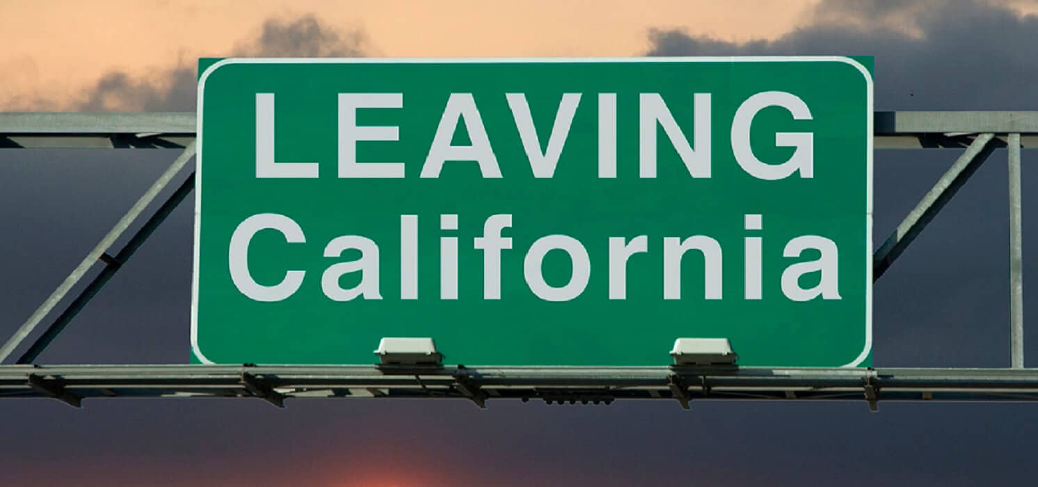 Leaving California Sign