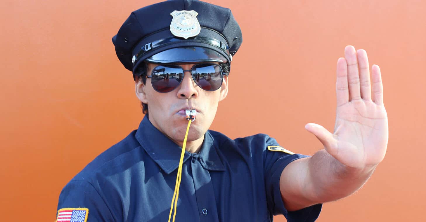 Police Officer with whistle